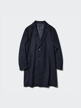 UNIQLO MEN’S WOOL CASHMERE
CHESTERFIELD COAT NWT SZ M BLACK